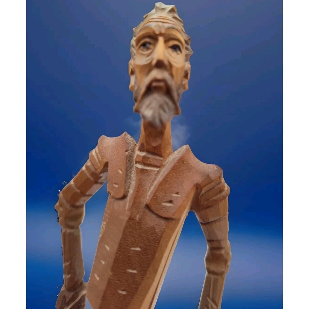 Hand Carved Wooden Don Quixote Ltd Ed. Ouro Artesania Spain 605-1